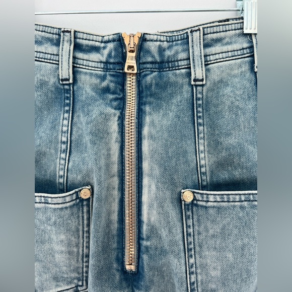 Balmain Button Embellished Denim Mini Skirt - Picture 5 of 7